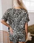 Magdalena CheetahCasual Tee and Shorts Lounge Set
