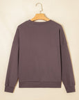 Callie Terry Bow Pattern Drop Shoulder Sweatshirt