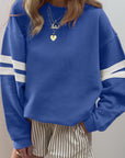 Varsity Stripe Drop Shoulder Oversized Sweatshirt