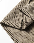 Solid Textured Knit Open-Front Sweater Cardigan