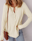 Soleil Knit Half Henley Top