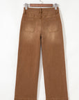 Denim High Rise Cropped Wide Leg Jeans