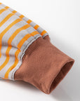 Stripe Colorblock Drop Shoulder Oversized Sweatshirt