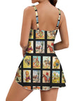 Baha Ranch Western Collage Skirted Swimsuit