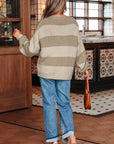 Stripe Colorblock Bow Tie Front Sweater Cardigan
