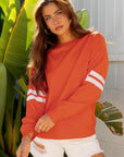 Varsity Stripe Drop Shoulder Oversized Sweatshirt