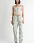VEST WITH HOOK AND EYE FRONT CLOSURE