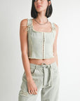 VEST WITH HOOK AND EYE FRONT CLOSURE