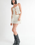 MIXED KNIT SKORT