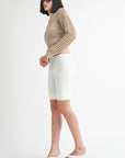 ROUND NECK KNITTED CROP SWEATER TOP