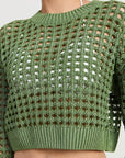 ROUND NECK KNITTED CROP SWEATER TOP