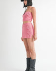 HALTER NECK KNITTED CROPPED TOP