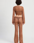 CROCHET CROPPED TOP WITH FRONT TIE