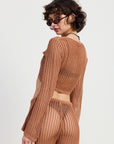CROCHET CROPPED TOP WITH FRONT TIE