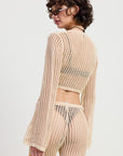 CROCHET CROPPED TOP WITH FRONT TIE