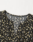 Floral Wrap V-Neck Short Sleeve Mini Dress
