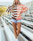 Yasena Block Drop Shoulder Pullover