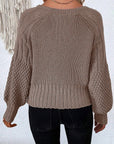 Textured Knit Button Front V-Neck Cardigan