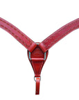HILASON Western Horse Headstall Breast Collar Set Tack Genuine American Leather Barb Wire Mahogany