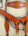 Hilason Western Headstall & Breast Collar Horse American Leather Saddle Tan