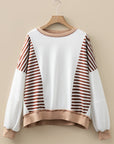 Zyla Contrast Stitching Oversize Sweatshirt