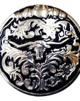 Set Of 2 Western Screw Back Concho Long Horn Black Saddle Bling Cowgirl