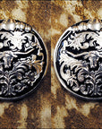 Set Of 2 Western Screw Back Concho Long Horn Black Saddle Bling Cowgirl