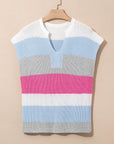 Elliot Color Block Notch V Neck Sweater Top