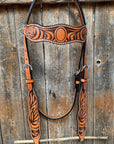 Two Tone Zebra Striped Browband Headstall/Bridle