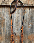 Two Tone Zebra Striped One Ear Headstall/Bridle