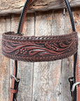 Dark Oil Braided Browband One-Ear Breast-Collar Tack Set For Western Rodeo-Performance Show