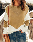 Avery tone Chevron Pullover Sweater