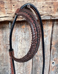 Dark Oil Braided Browband One-Ear Breast-Collar Tack Set For Western Rodeo-Performance Show