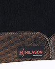 Western Wool Felt Horse Saddle Pad Dark Tan Alligator Print Leather