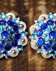 Turquoise Blue Crystals Berry Headstall Saddle Hilason