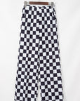 Checker High Waist Wide Leg Pants