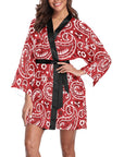 Red Bandana Women's Lounge Kimono Robe
