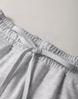 Solid French Terry Drawstring Waist Mini Skort
