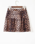 Leopard Tiered Patchwork Mini Skirt