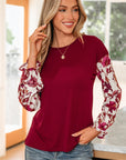 Floral Patchwork Long Sleeve Top