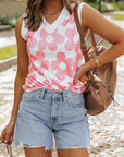 Andi Flower Knitted V Neck Tank Top