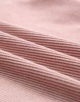Solid Ribbed Knit Round Neck Pullover Sweatshirt