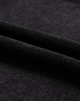 Solid Ribbed Knit Round Neck Pullover Sweatshirt