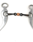 AJ Tack Aluminum Three Piece Copper Roller Snaffle Bit