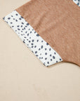 Plus Size Leopard Colorblock Patchwork Tee