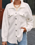 Rosalie Textured Flap Pocket Buttoned Shacket
