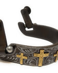 AJ Tack Men's Antique Brown Three Cross Bumper Spurs