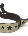 AJ Tack Youth Antique Brown Stars Cutout Spurs