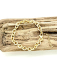 Bracelet Electroplated Circle 14k Gold Plated 7” with 2” ext.
