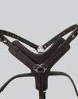 Sml Hilason Western Padded Dog Harness Genuine Leather Stainless Steel Black